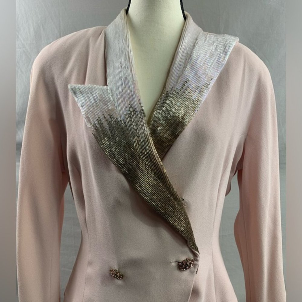 Vintage Pink Beaded Jacket And Matching Skirt - Picture 2 of 5